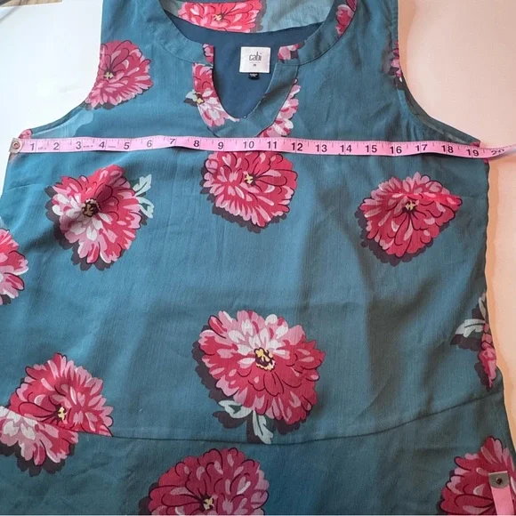Cabi Style 3445 Blushing Floral Blouse Teal Sz M Peplum Lined
Tank Shirt Top - Picture 11 of 16